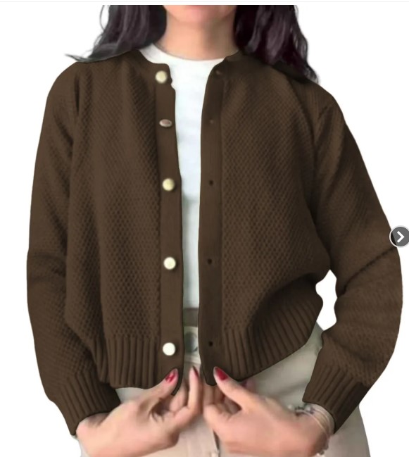 CHOMPA MUJER HILO BOTONES MLARGA MELODY 359G-24 COLOR MARRON
